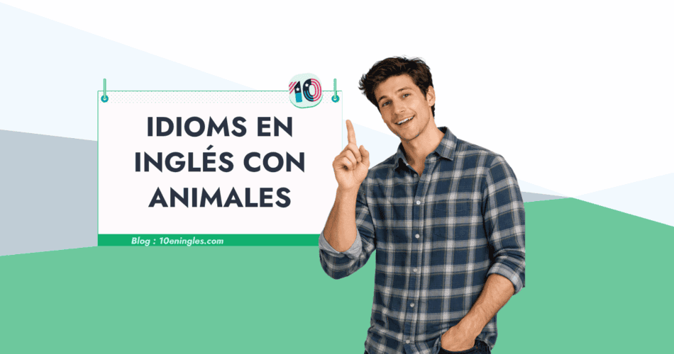 El profesor Aleks Luka presentando la guía de idioms en inglés con animales de 10eningles.