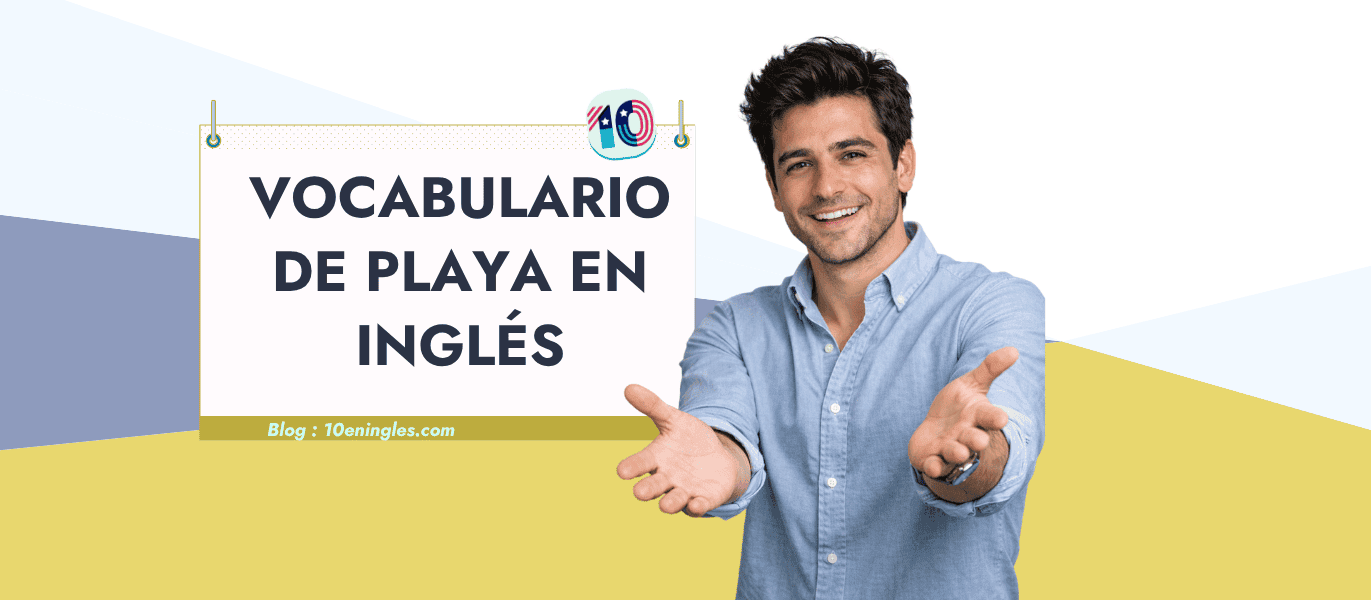 Aleks Luka presentando la guía de vocabulario y frases para la playa en inglés.