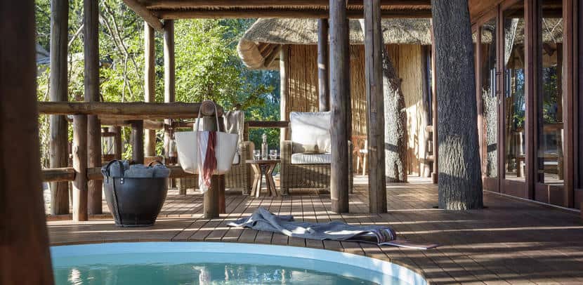 Pool area on a deck