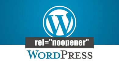 rel="noopener" en WordPress
