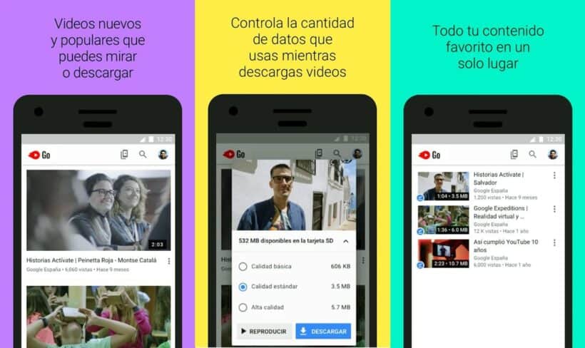 YouTube Go vs App YouTube Diferencias