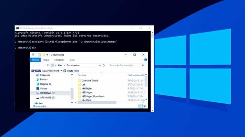 Cómo abrir archivos y carpetas con CMD en Windows
