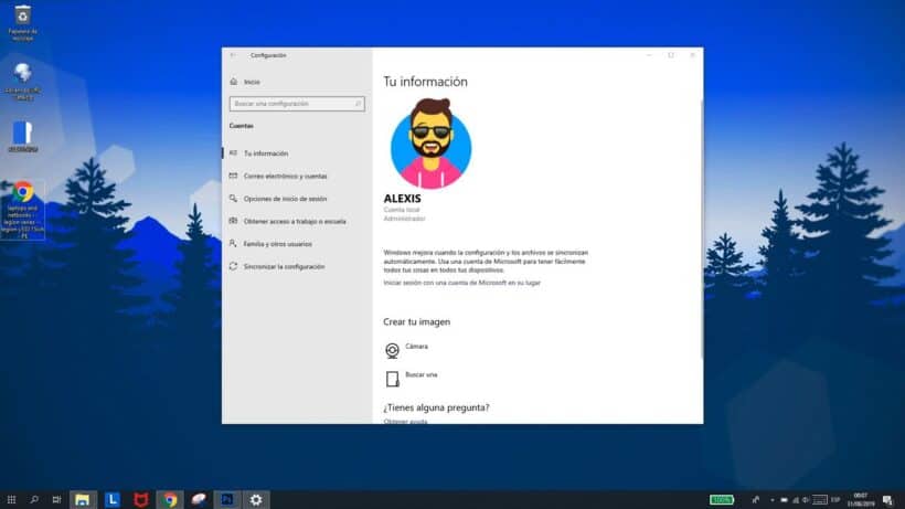 Cambiar avatar de cuenta de usuario en Windows 10
