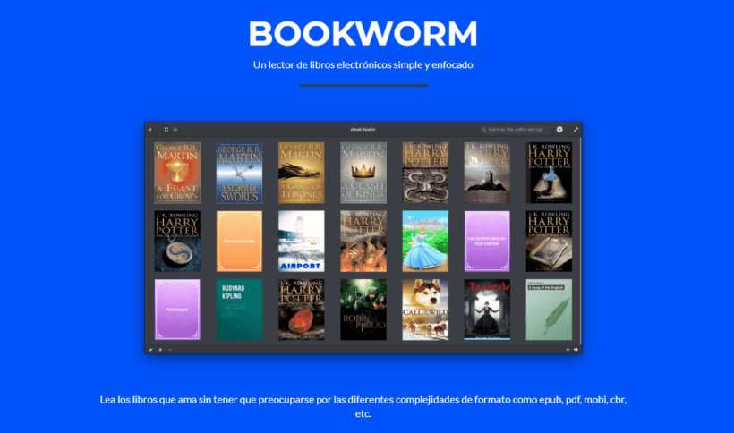Bookworm lector libros para Linux