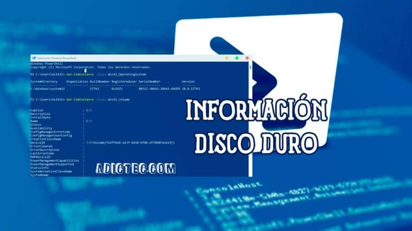 Información disco duro con PowerShell