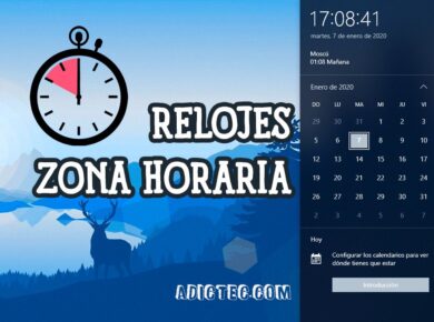 Añadir relojes zona horaria en barra de tareas Windows 10