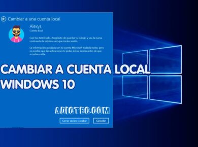 Cambiar a una cuenta local en Windows 10