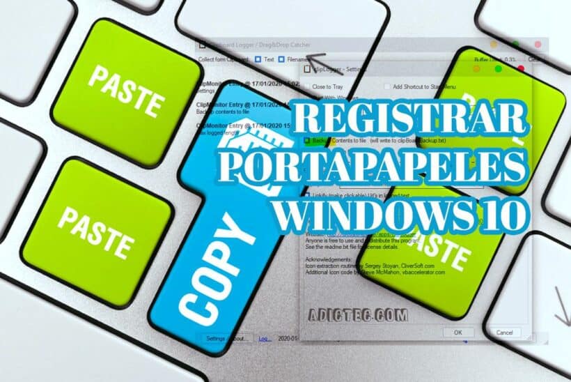 ClipLogger Registrar entrada copiado Portapapeles Windows 10