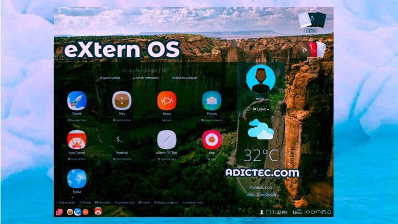 eXtern OS Distribución Linux basada Nodejs