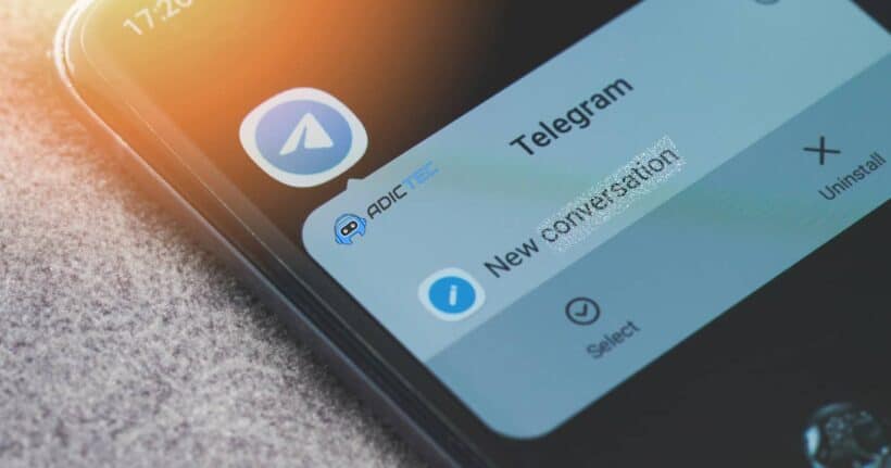 Notificación de Telegram en un teléfono móvil.