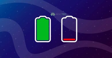 Ilustración comparando una batería de smartphone completamente cargada (verde) con una batería casi agotada (roja)