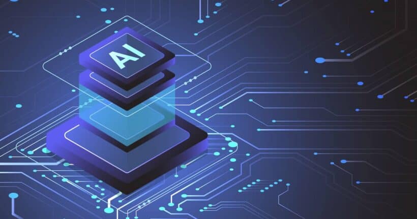 Representación gráfica de servidores Cloud GPU para IA; pila de cubos que simbolizan la potencia de procesamiento para aprendizaje automático.