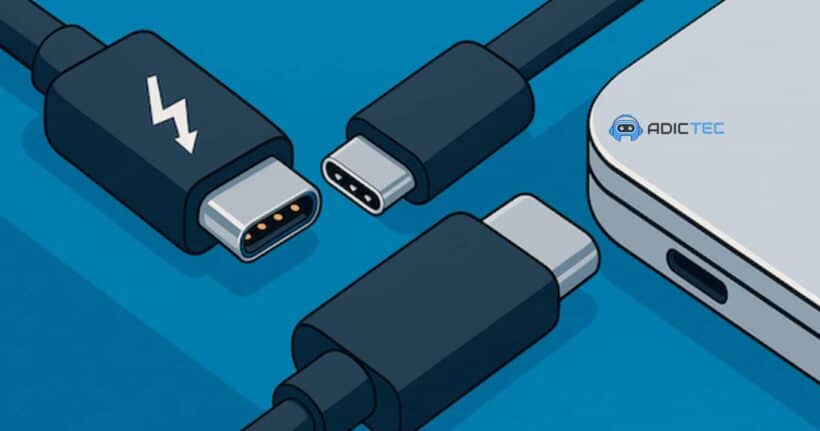 Conectores USB-C y Thunderbolt: comparación de sus características y diferencias.