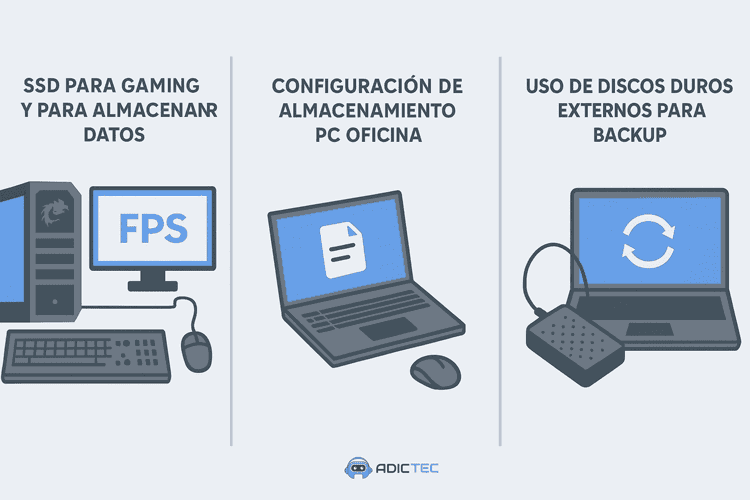 Escenarios de uso para almacenamiento SSD y HDD