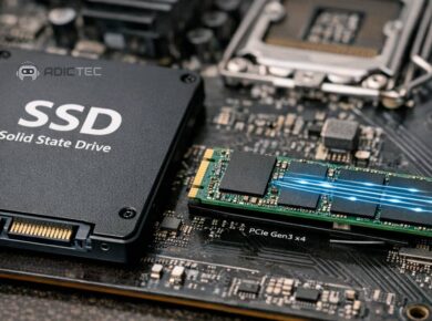 Ilustración de la diferencia de velocidad M.2 SATA vs NVMe en paralelo.