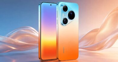 HUAWEI serie Pura 90s Pro: vista frontal y trasera con su cámara sobre fondo degradado