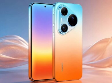 HUAWEI serie Pura 90s Pro: vista frontal y trasera con su cámara sobre fondo degradado