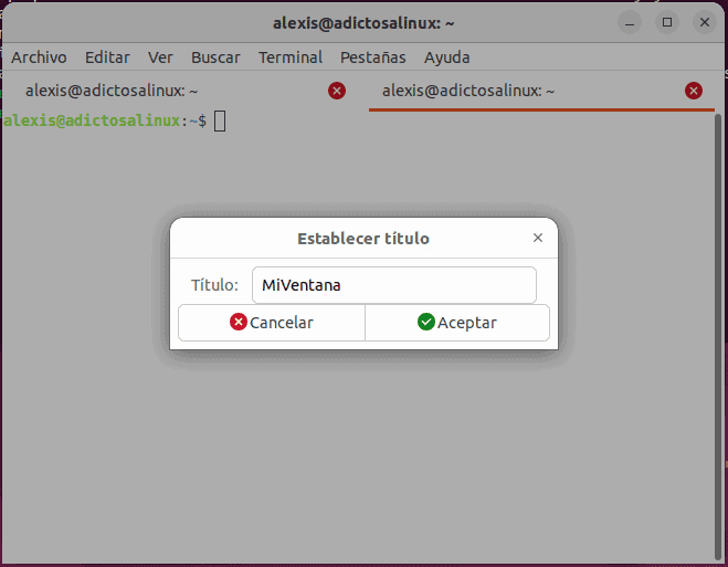 Cambiar título de pestaña con terminal Mate
