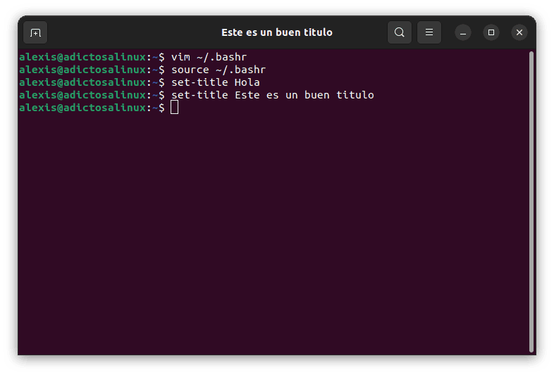 Cambiar título de ventana desde la terminal Linux