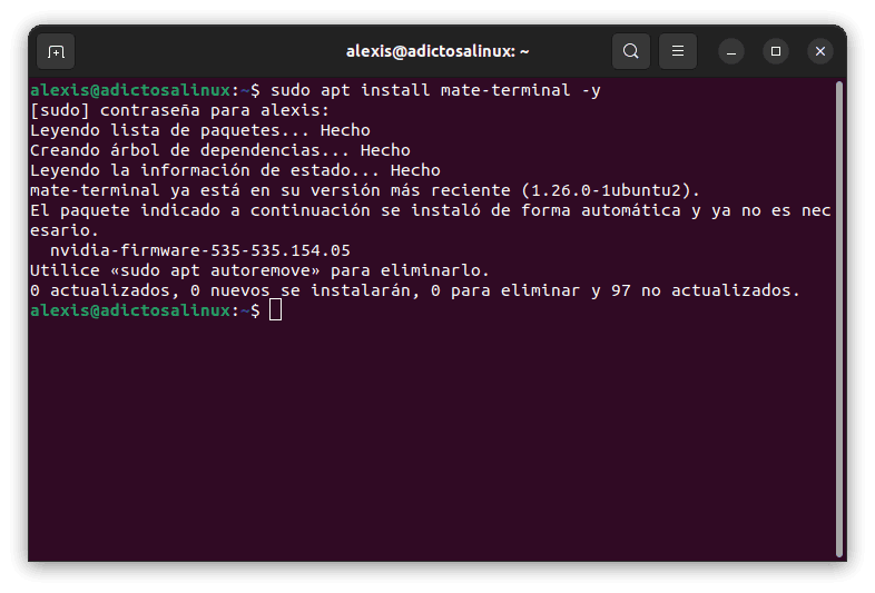 Instalación de terminal Mate