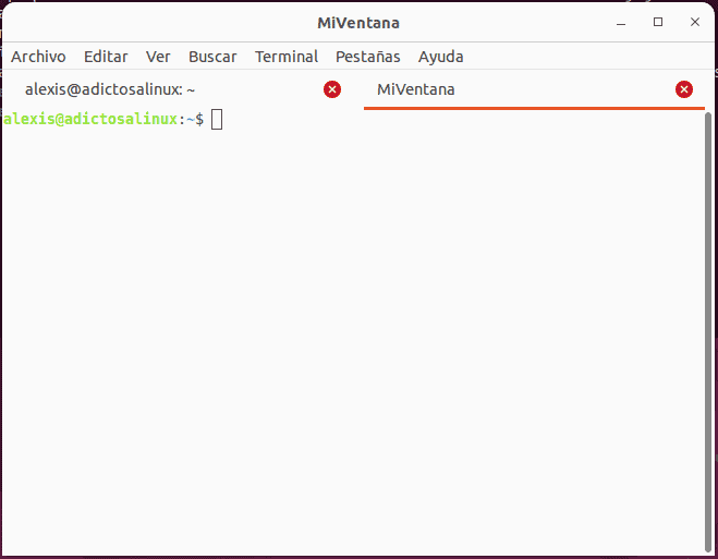 Nuevo título en pestaña de terminal