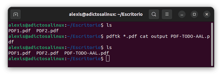 Fusionar todos los PDF de una carpeta en Linux