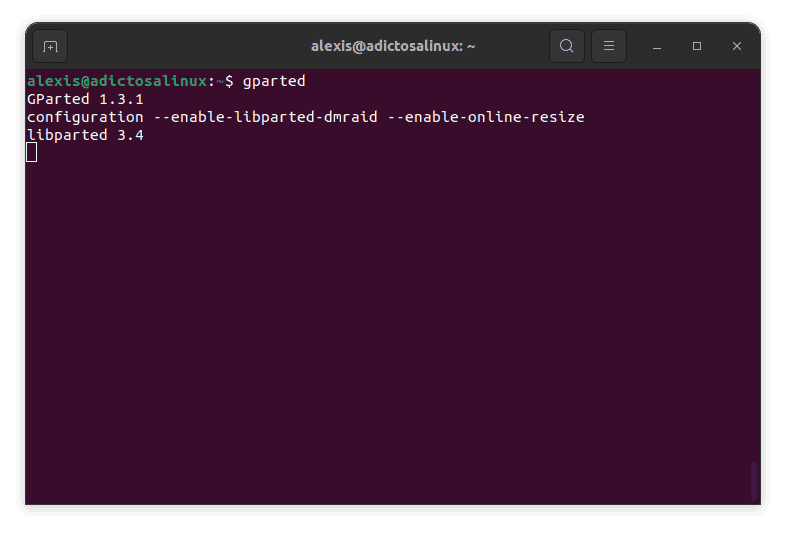 Iniciando Gparted desde terminal Linux