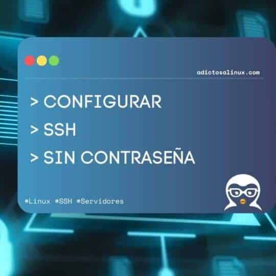 Guía visual para configurar SSH sin contraseña en un sistema Linux, mostrando un diseño limpio y moderno.