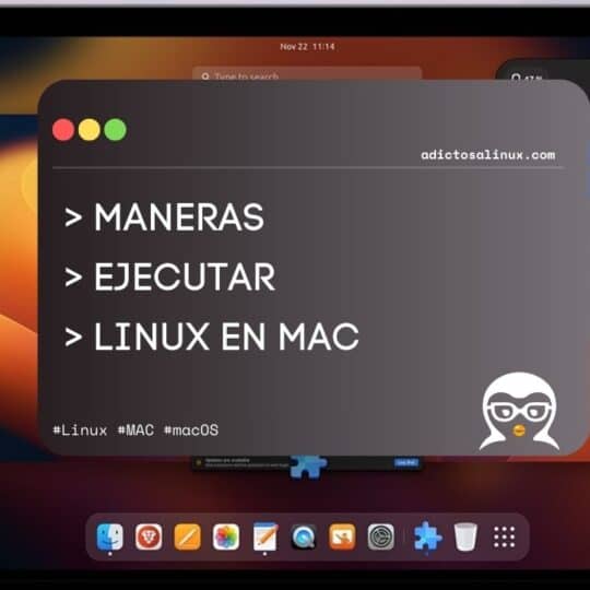 Guía sobre 3 maneras de correr Linux para macOS. Imagen de un escritorio Linux en un Mac, ideal para desarrolladores.
