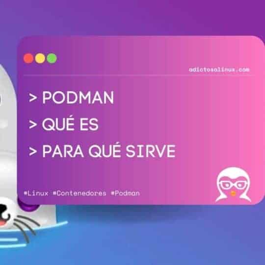 ¿Qué es Podman y para qué sirve? Imagen con focas y texto que anuncia un artículo explicando qué es Podman y sus usos.