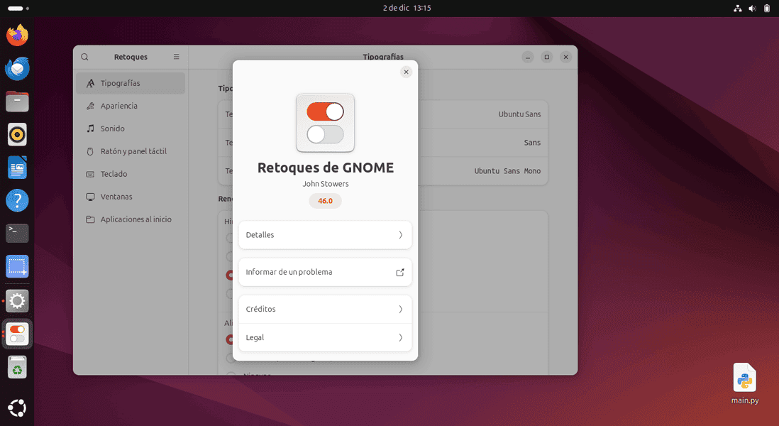 Personalizar Ubuntu con la herramienta GNOME Tweaks o Retoques