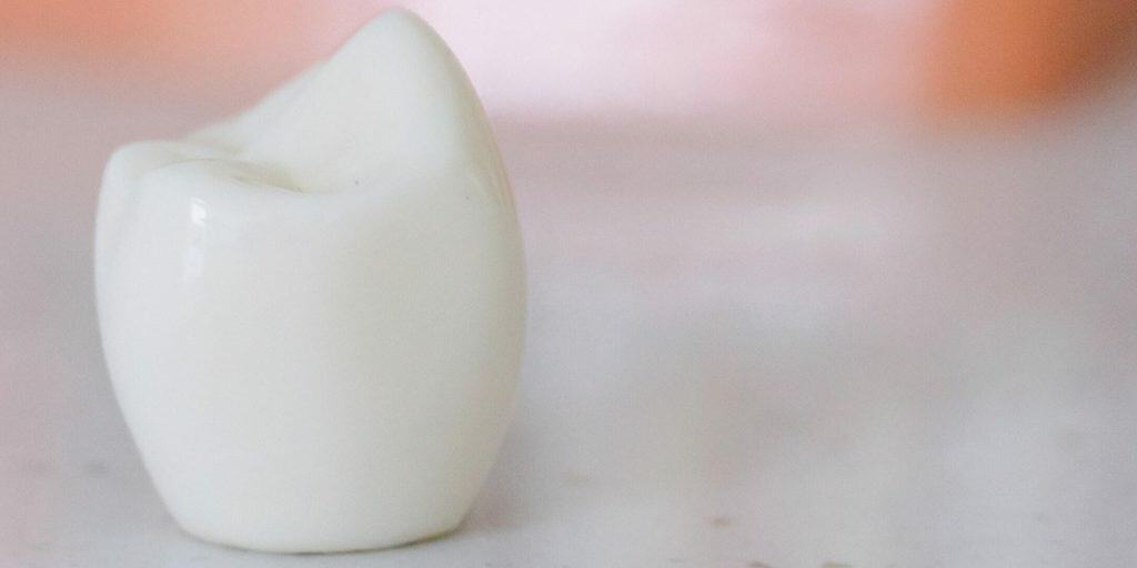 Close up image of a dental crown.