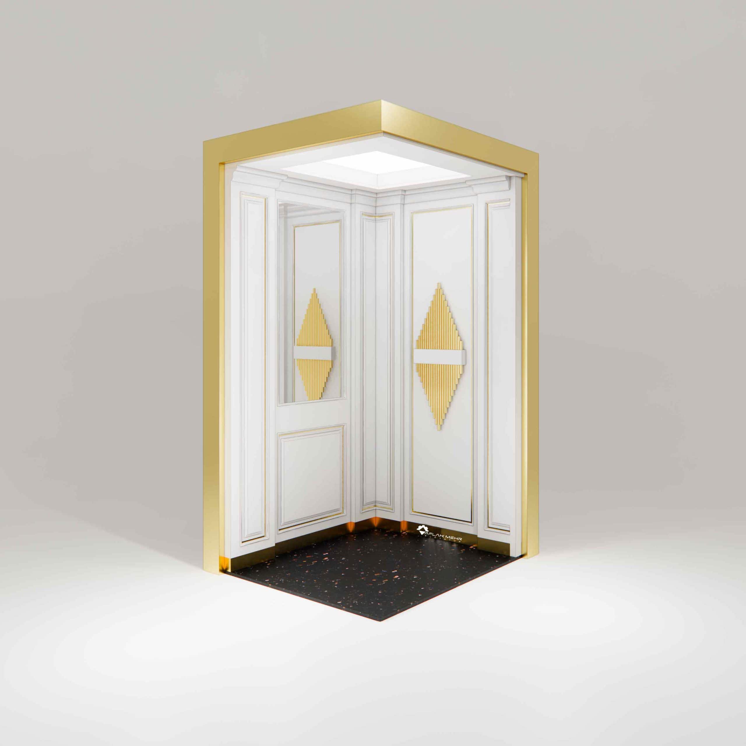 کابین خاص آسانسور افلاک مهر مدل ققنوس سفید