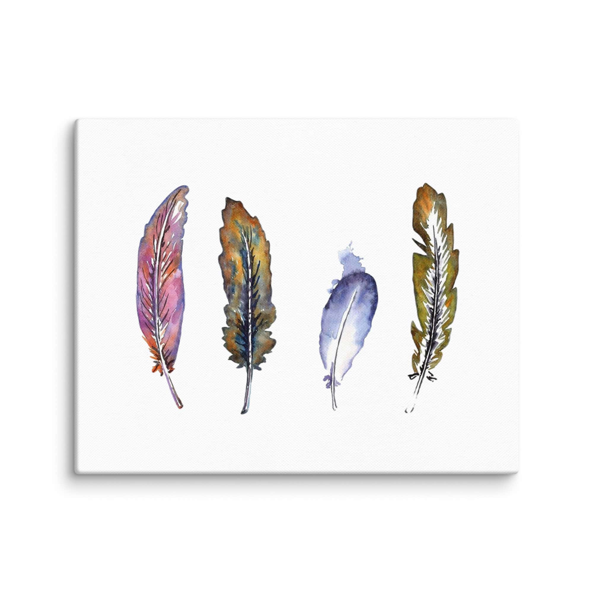 Feathers Watercolor 8×10 in Canvas Print