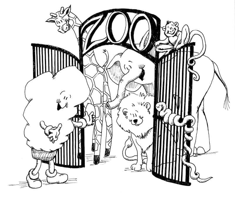Illustration of Poppy the popcorn kernel at the Zoo.