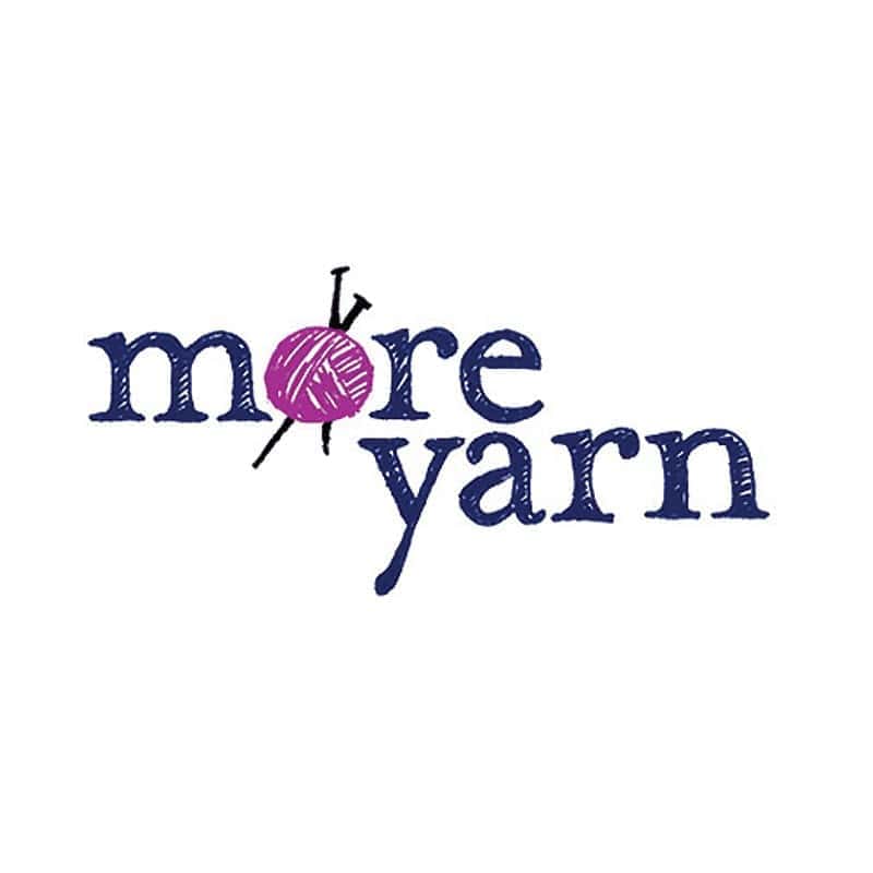 Hand drawn logo for More Yarn online yarn shop.