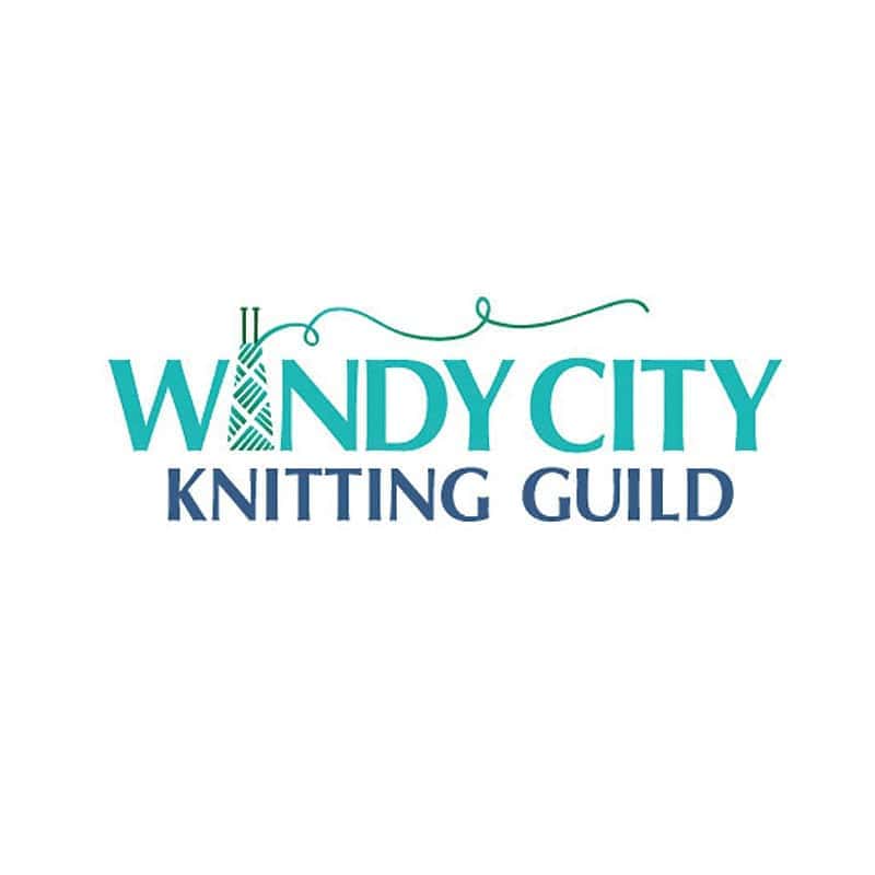 Windy City Knitting logo featuring the Hancock Tower as a spool of yarn.