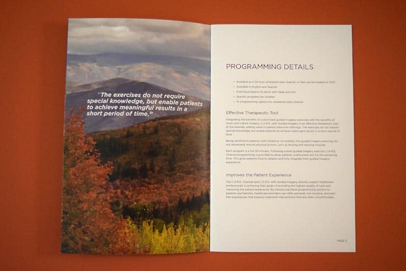 CARE brochure inside spread.