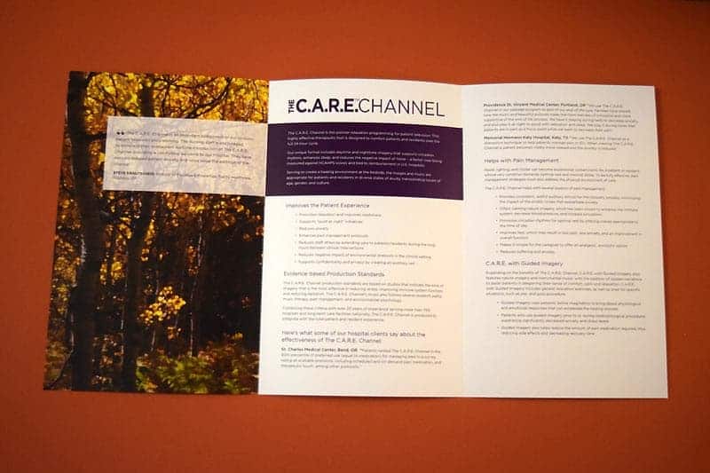 HHS branded trifold brochure, interior