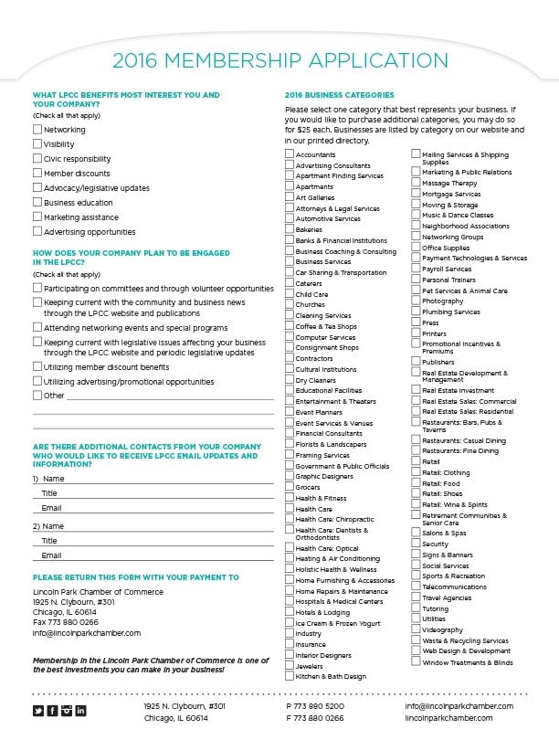 Membership application page 2.