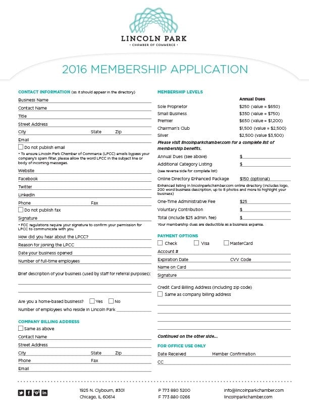 Member application page 1.