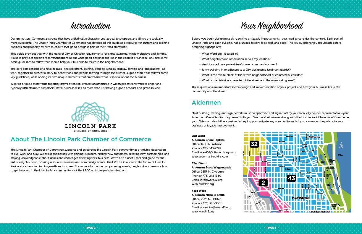 Introduction page and neighborhood map.