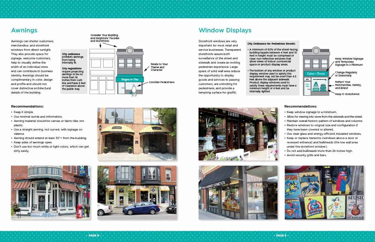 Awnings and window display guidelines.