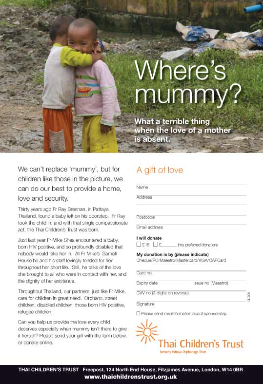 Thai Children's Trust - print ad for charity appeal.