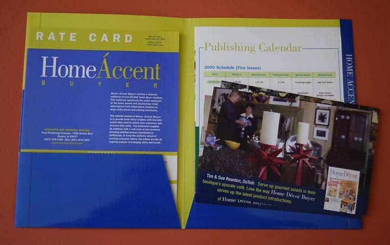 Home Decor Buyer - image of marketing kit, folder and inserts
