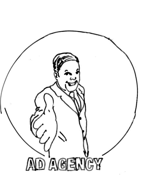 Ad agency character.