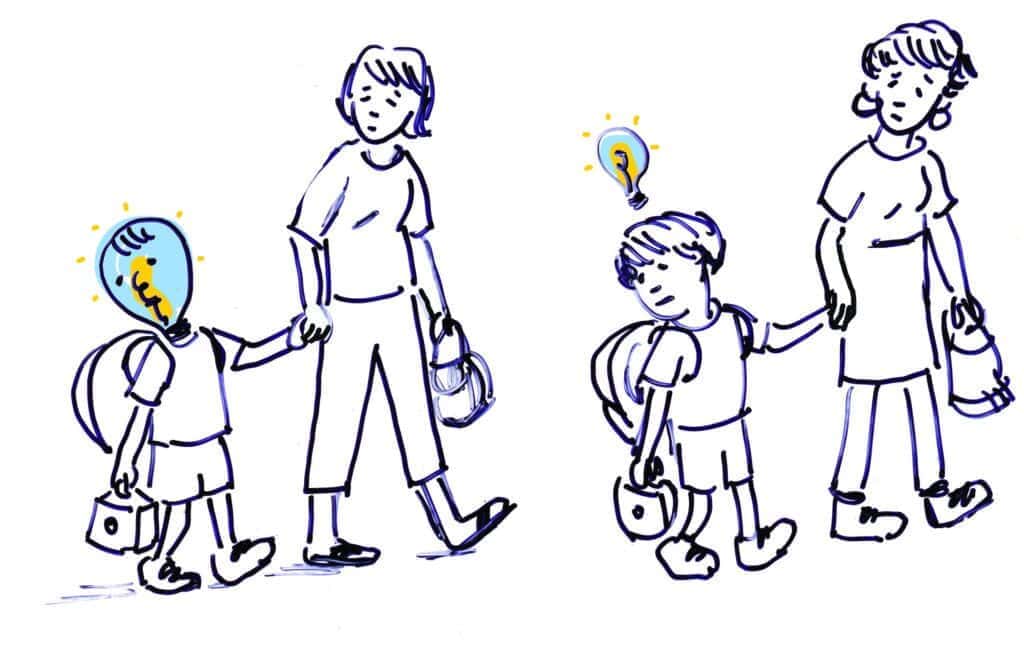 Montessori school promo illustration.