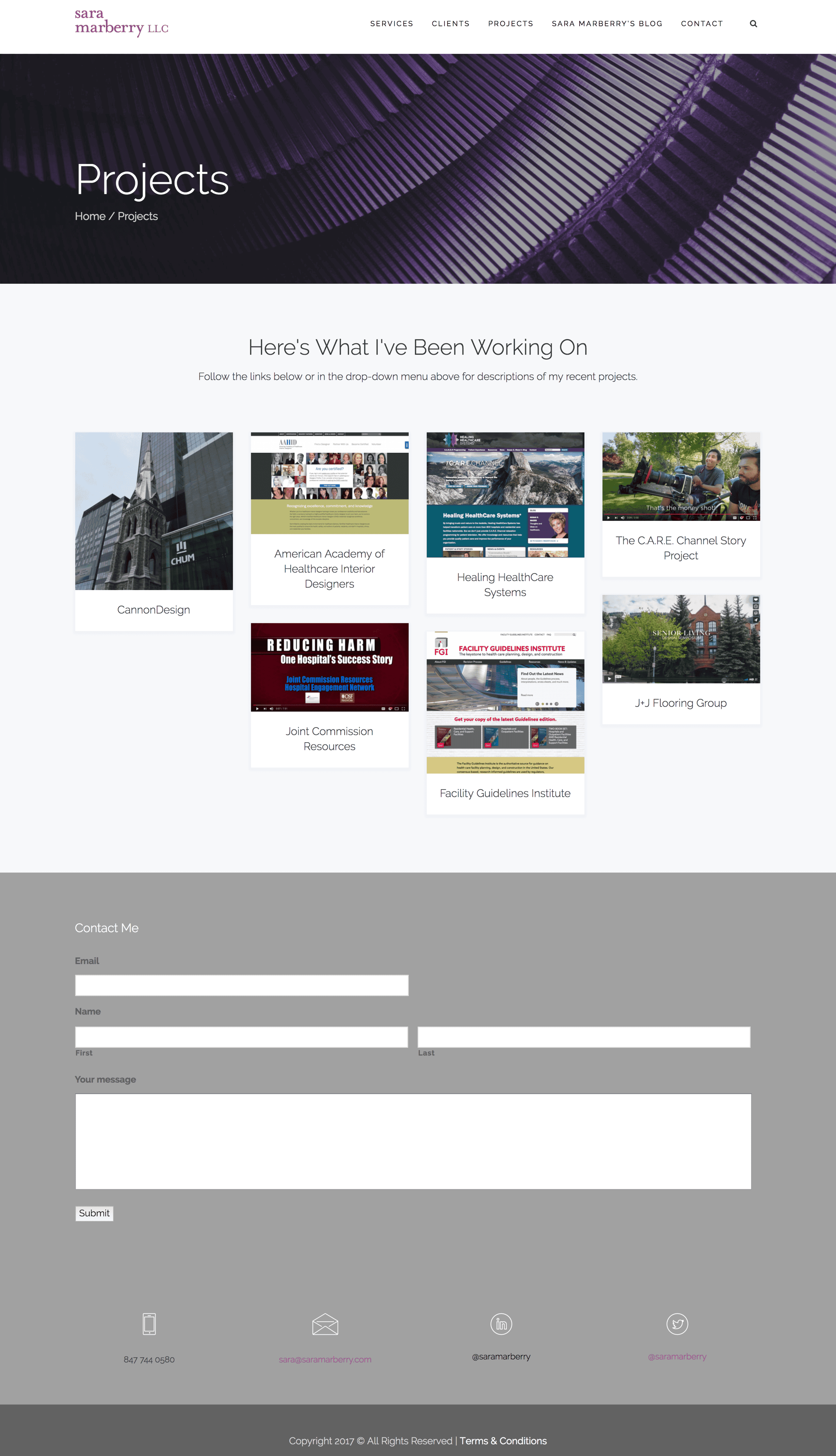Projects page.