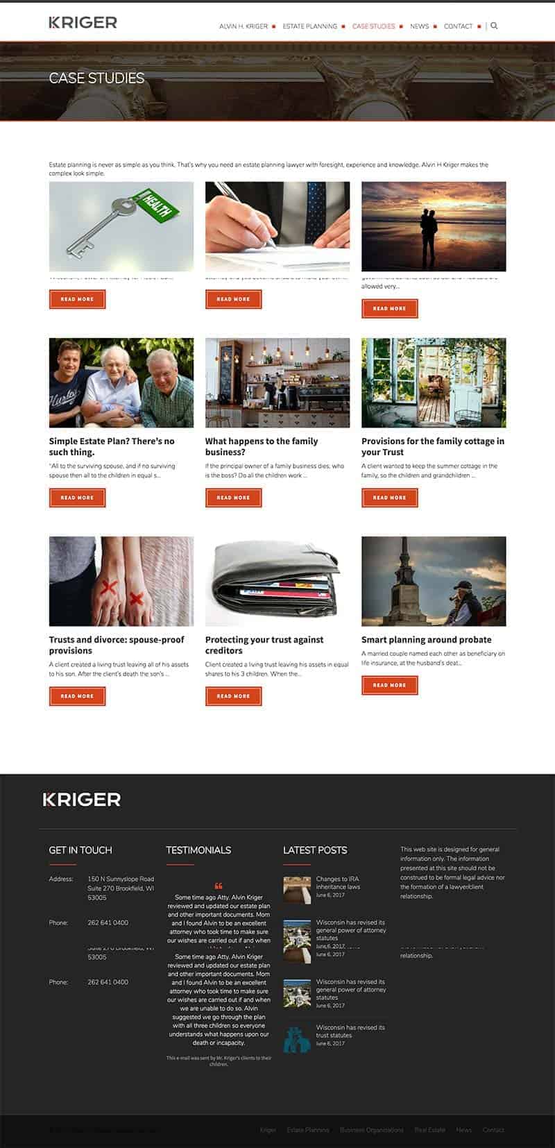 Case studies landing page.