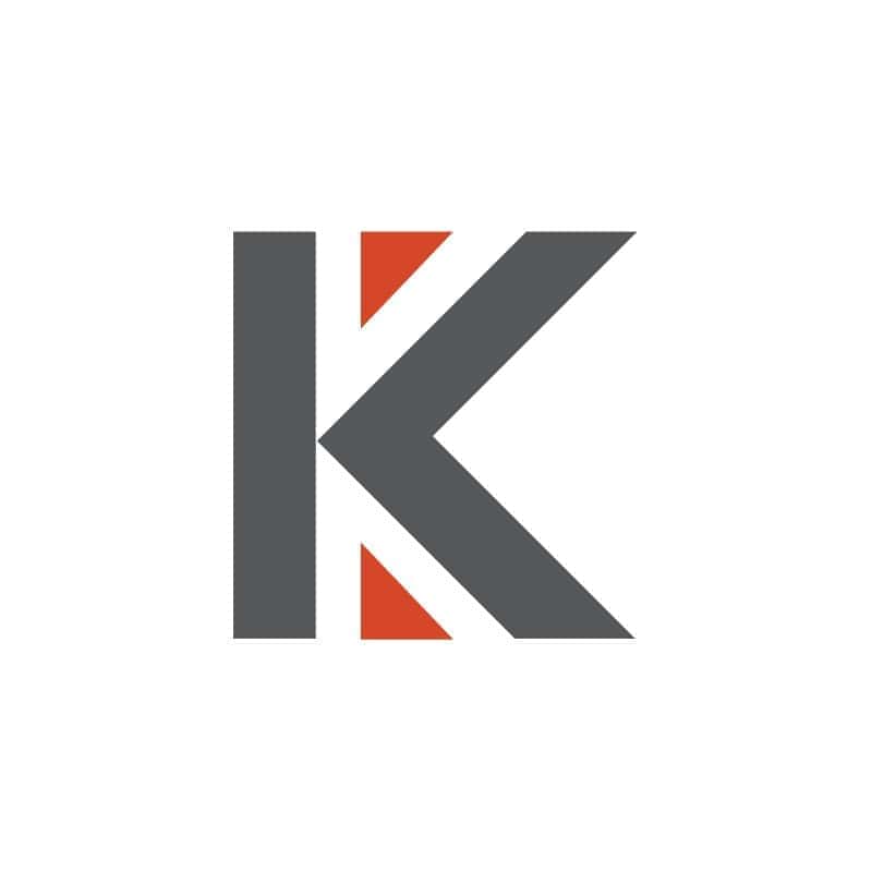 Kriger Law Office logo, social media version, K icon.